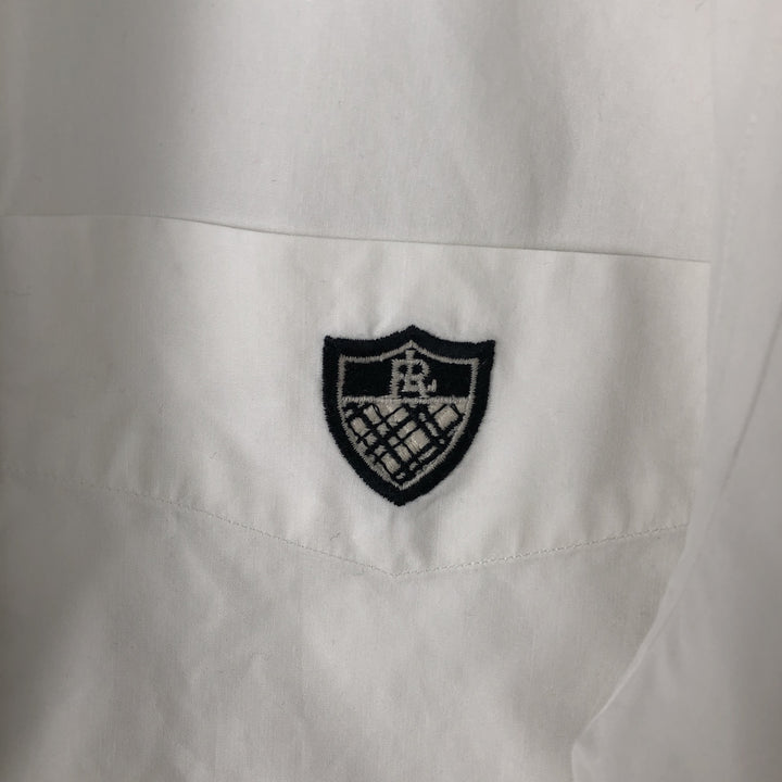 Ralph Lauren GOLF TILDEN Long-Sleeve Button-Down Silk Shirt, Men's Size L (approx.) cotton white type Vintage Second Hand