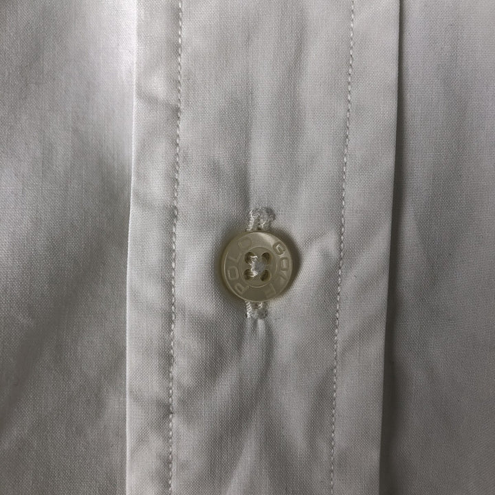 Ralph Lauren GOLF TILDEN Long-Sleeve Button-Down Silk Shirt, Men's Size L (approx.) cotton white type Vintage Second Hand