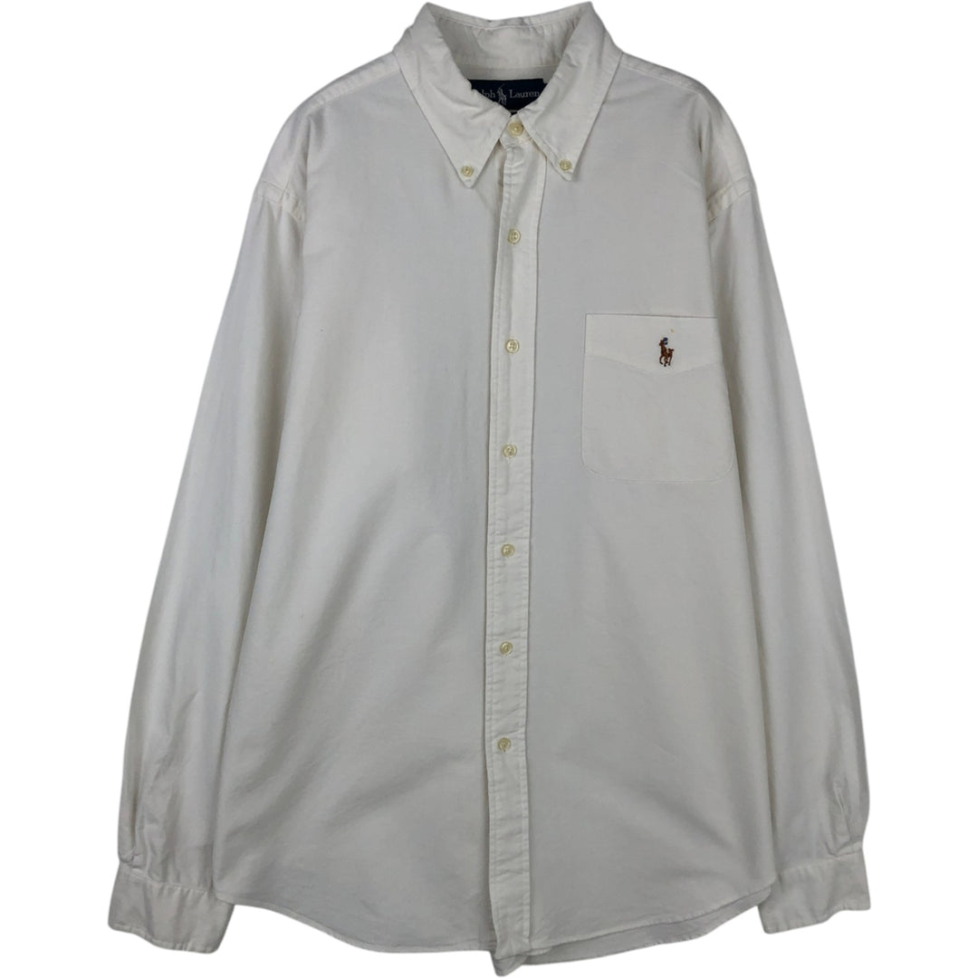 Ralph Lauren Classic Fit Long Sleeve Button Down Shirt, Men's Size L cotton white type Vintage Second Hand