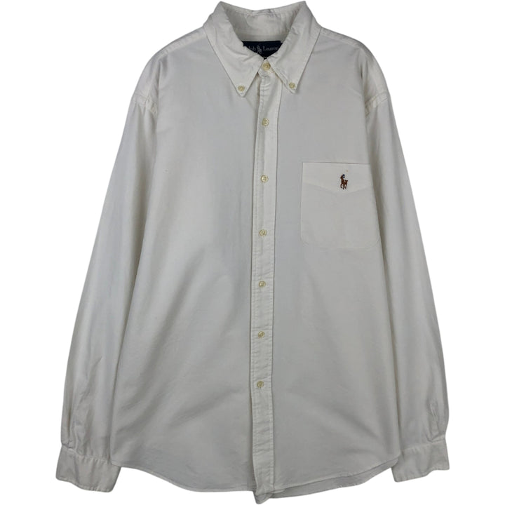 Ralph Lauren Classic Fit Long Sleeve Button Down Shirt, Men's Size L cotton white type Vintage Second Hand