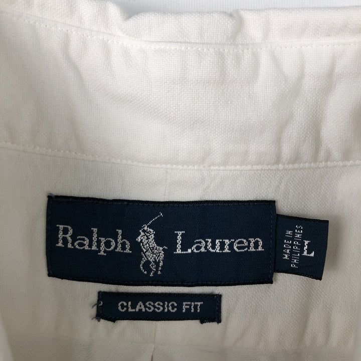 Ralph Lauren Classic Fit Long Sleeve Button Down Shirt, Men's Size L cotton white type Vintage Second Hand