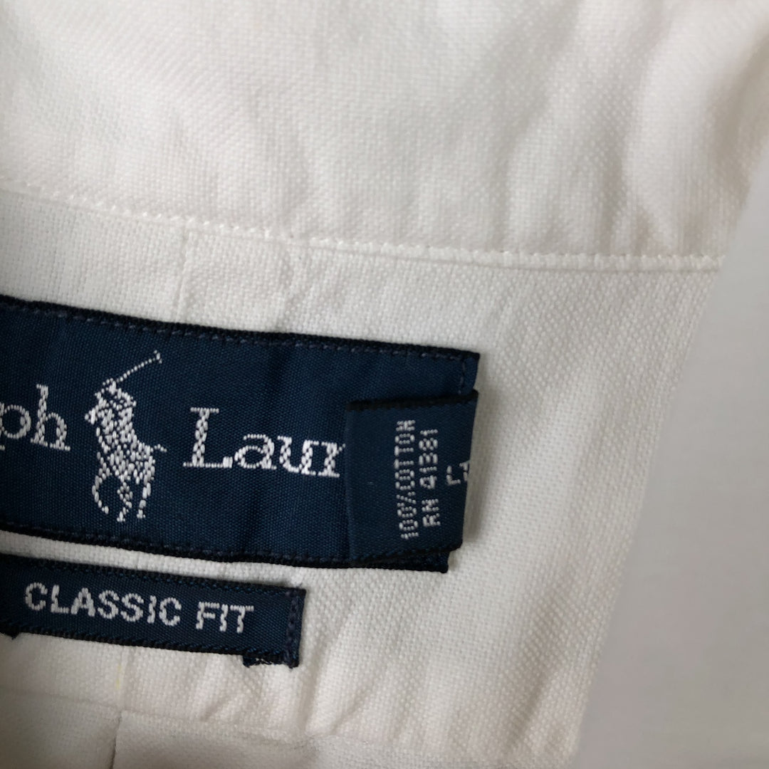 Ralph Lauren Classic Fit Long Sleeve Button Down Shirt, Men's Size L cotton white type Vintage Second Hand