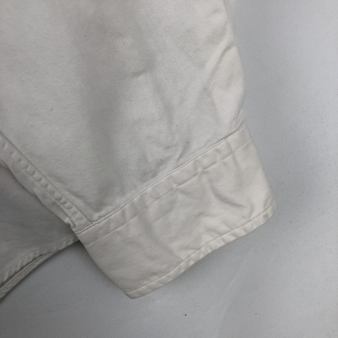 Ralph Lauren long sleeve button down shirt, men's size L cotton white type Vintage Second Hand