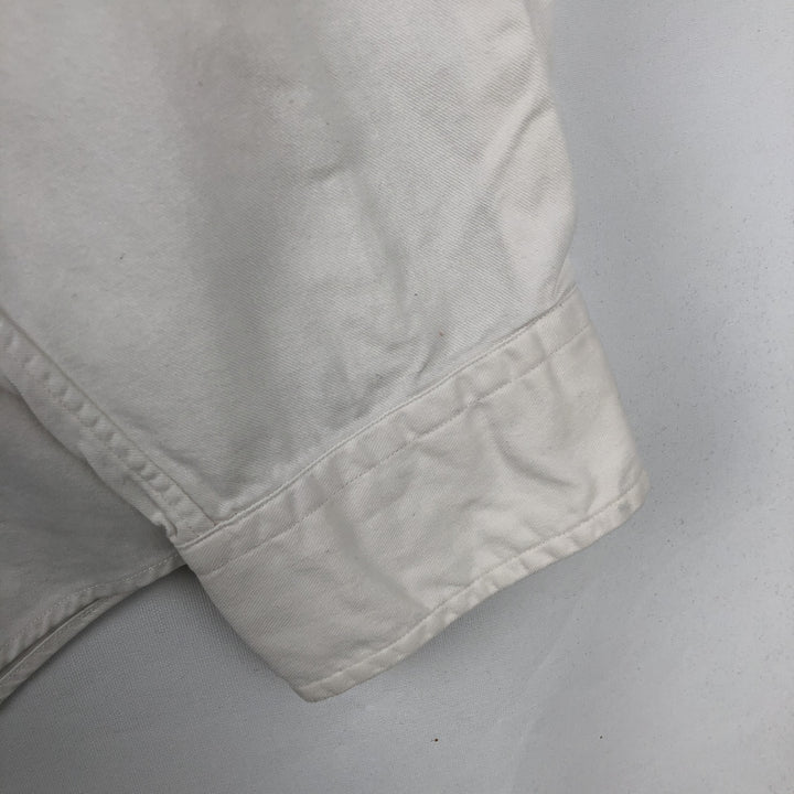 Ralph Lauren long sleeve button down shirt, men's size L cotton white type Vintage Second Hand
