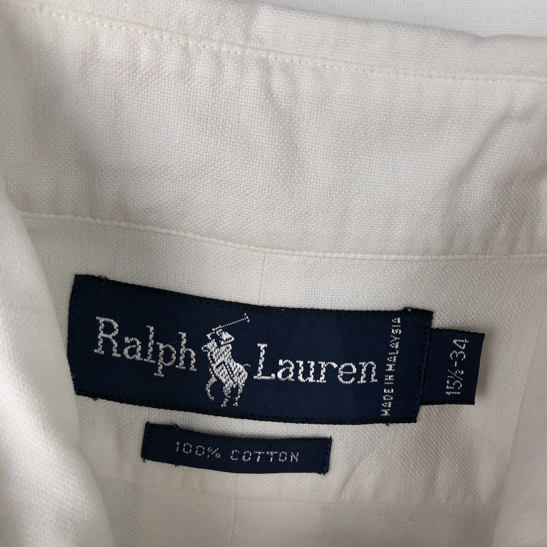 Ralph Lauren long sleeve button down shirt, men's size M cotton white type Vintage Second Hand