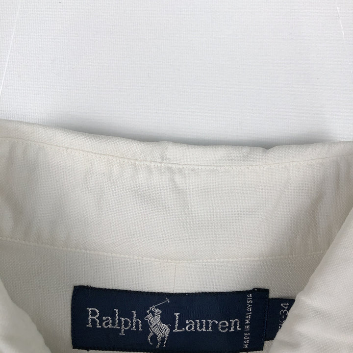 Ralph Lauren long sleeve button down shirt, men's size M cotton white type Vintage Second Hand