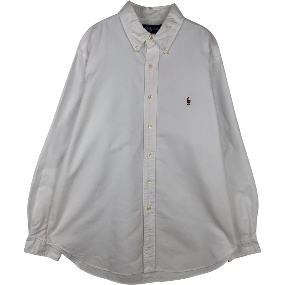 Ralph Lauren Classic Fit Long Sleeve Button Down Shirt Men's XL cotton white type Vintage Second Hand