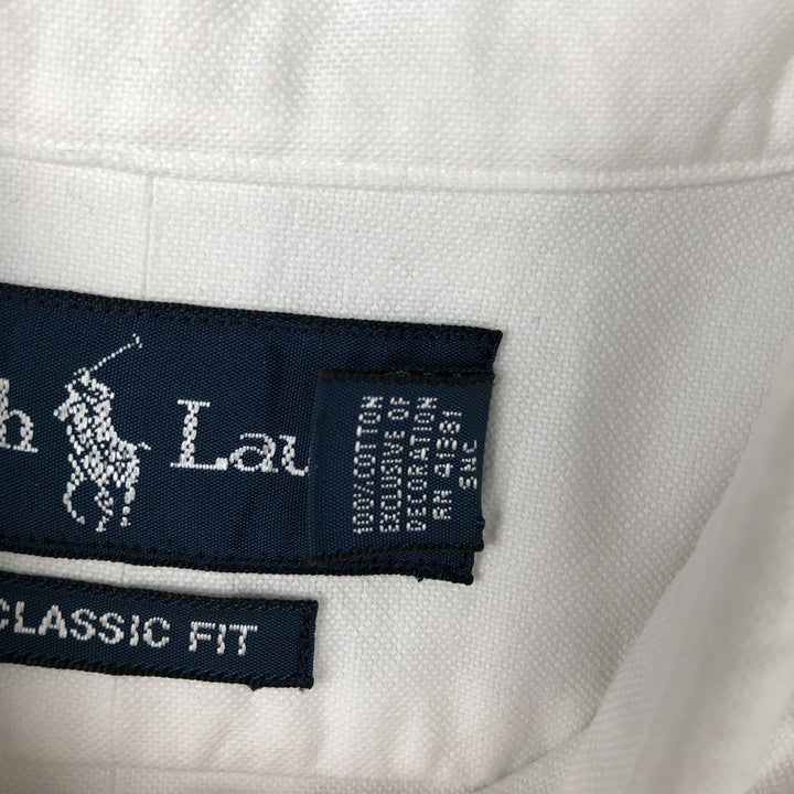 Ralph Lauren Classic Fit Long Sleeve Button Down Shirt Men's XL cotton white type Vintage Second Hand