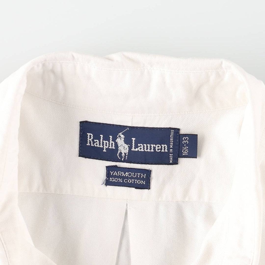 Ralph Lauren YARMOUTH long sleeve button down shirt, men's size L cotton white type Vintage Second Hand