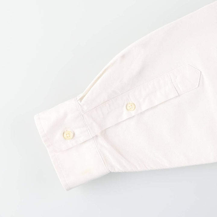Ralph Lauren YARMOUTH long sleeve button down shirt, men's size L cotton white type Vintage Second Hand