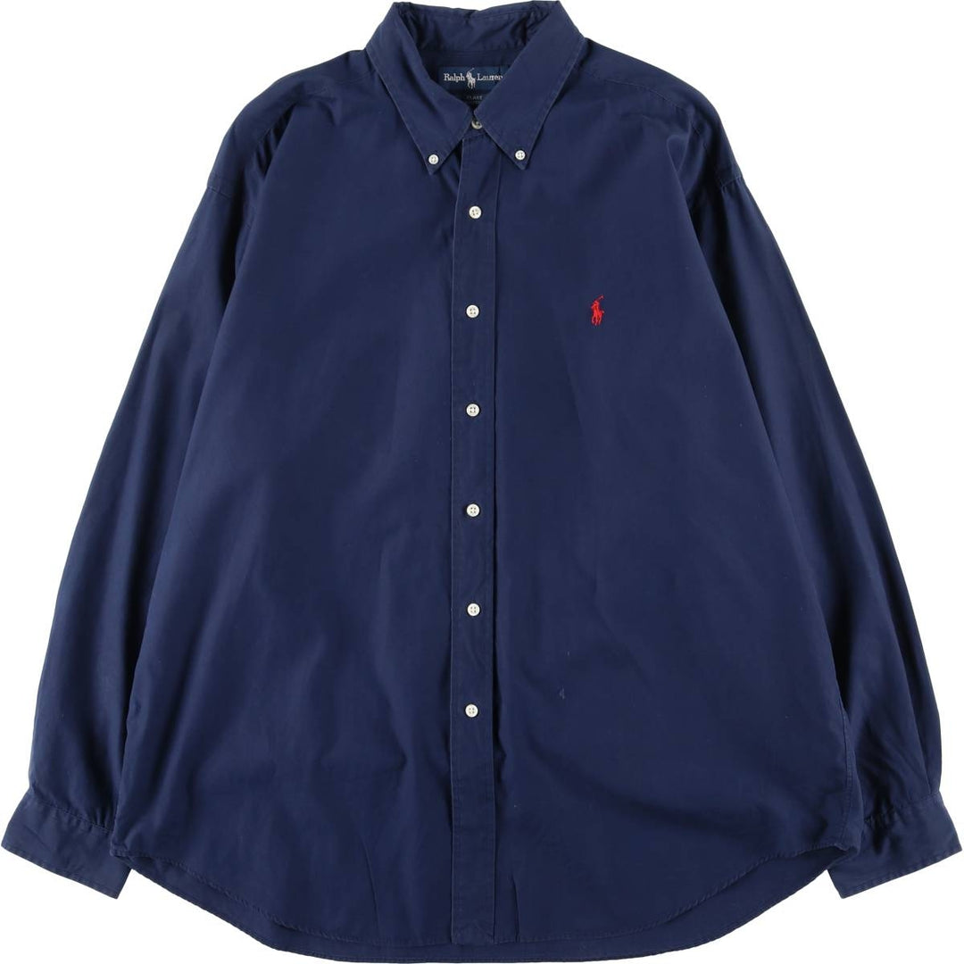 Ralph Lauren BLAKE long sleeve button down shirt, men's XL size cotton navy blue type Vintage Second Hand