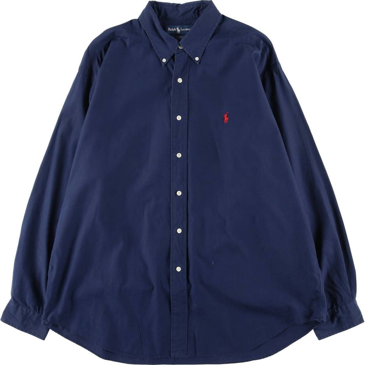 Ralph Lauren BLAKE long sleeve button down shirt, men's XL size cotton navy blue type Vintage Second Hand