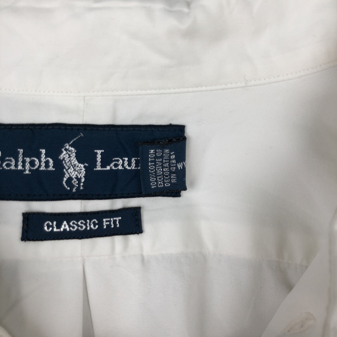 Ralph Lauren Classic Fit Long Sleeve Button Down Shirt Men's XL cotton white type Vintage Second Hand