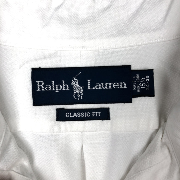 Ralph Lauren Classic Fit long sleeve button down shirt, men's size M cotton white type Vintage Second Hand