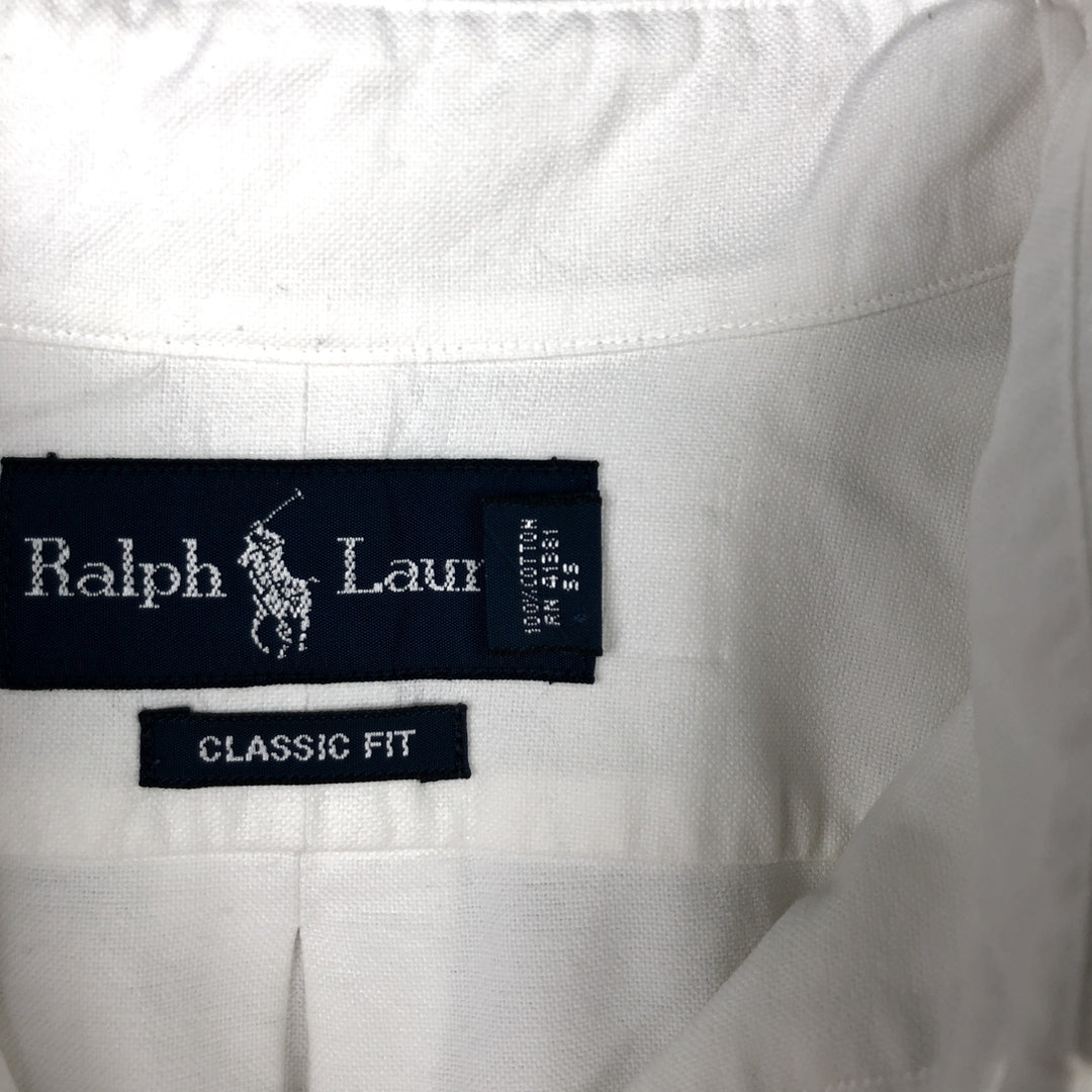 Ralph Lauren Classic Fit long sleeve button down shirt, men's size M cotton white type Vintage Second Hand