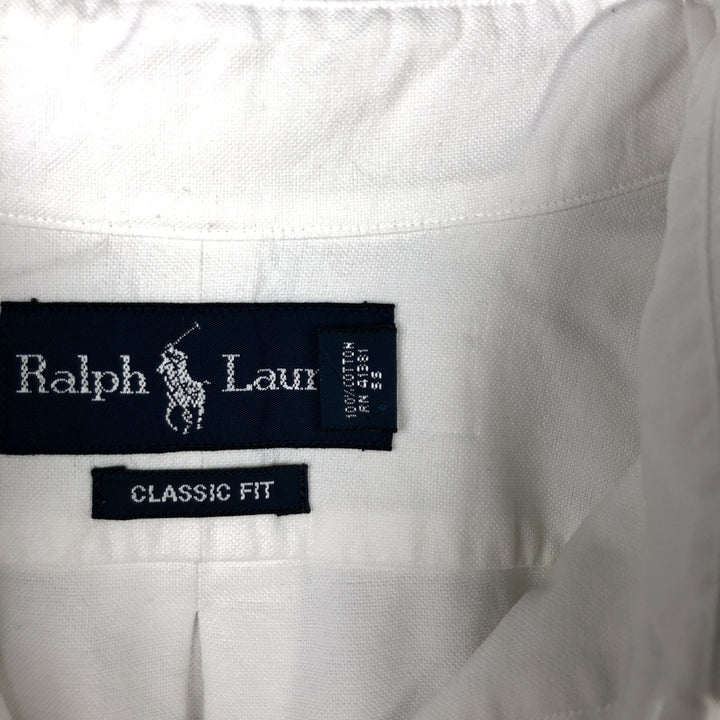 Ralph Lauren Classic Fit long sleeve button down shirt, men's size M cotton white type Vintage Second Hand