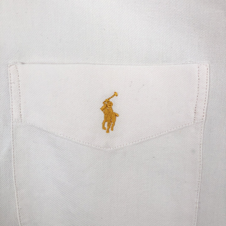 Ralph Lauren POLO GOLF LOFTING Long-Sleeve Linen Shirt, Men's Size L (approx.) linen white type Vintage Second Hand