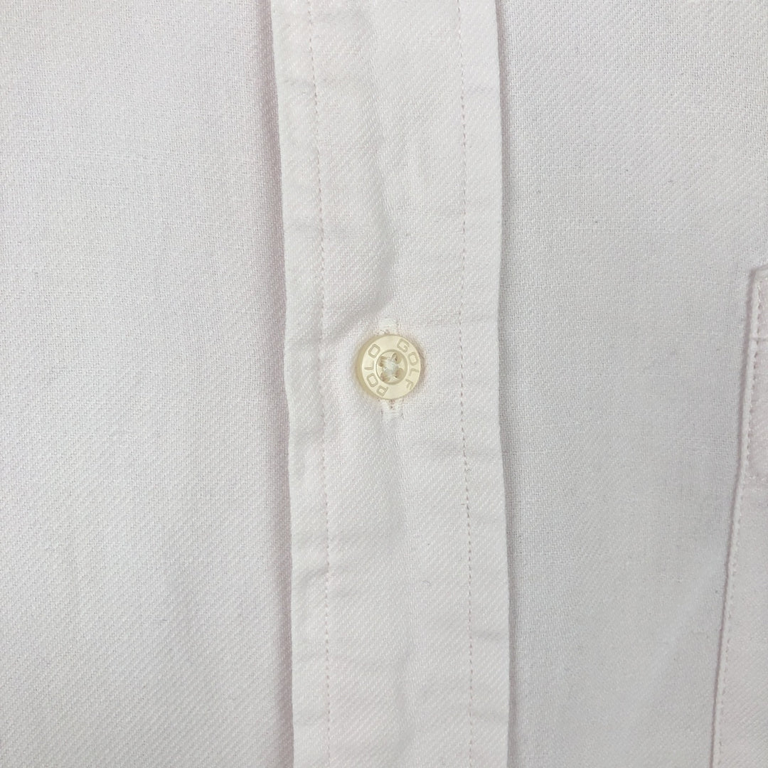 Ralph Lauren POLO GOLF LOFTING Long-Sleeve Linen Shirt, Men's Size L (approx.) linen white type Vintage Second Hand