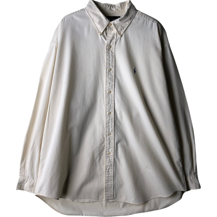 Ralph Lauren BLAIRE long sleeve button down shirt, men's XL size cotton Beige type Vintage Second Hand