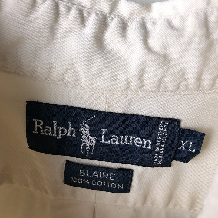 Ralph Lauren BLAIRE long sleeve button down shirt, men's XL size cotton Beige type Vintage Second Hand