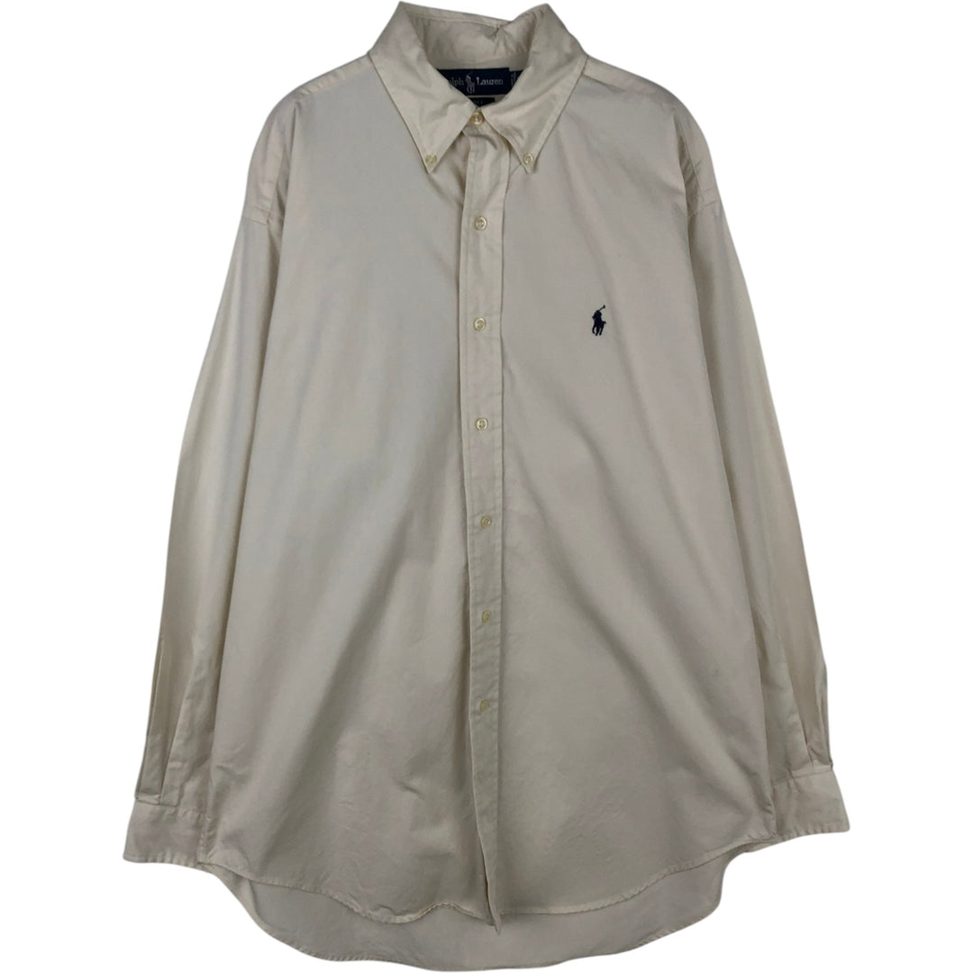 Ralph Lauren BLAKE long sleeve button down shirt, men's size M cotton Beige type Vintage Second Hand