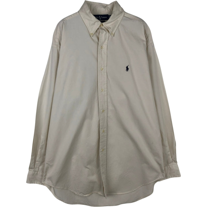 Ralph Lauren BLAKE long sleeve button down shirt, men's size M cotton Beige type Vintage Second Hand