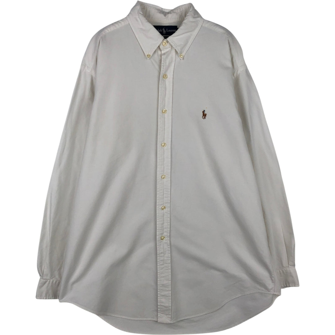 Ralph Lauren Classic Fit Long Sleeve Button Down Shirt, Men's Size L cotton white type Vintage Second Hand