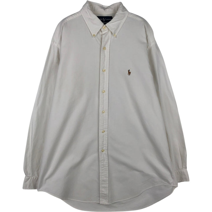 Ralph Lauren Classic Fit Long Sleeve Button Down Shirt, Men's Size L cotton white type Vintage Second Hand