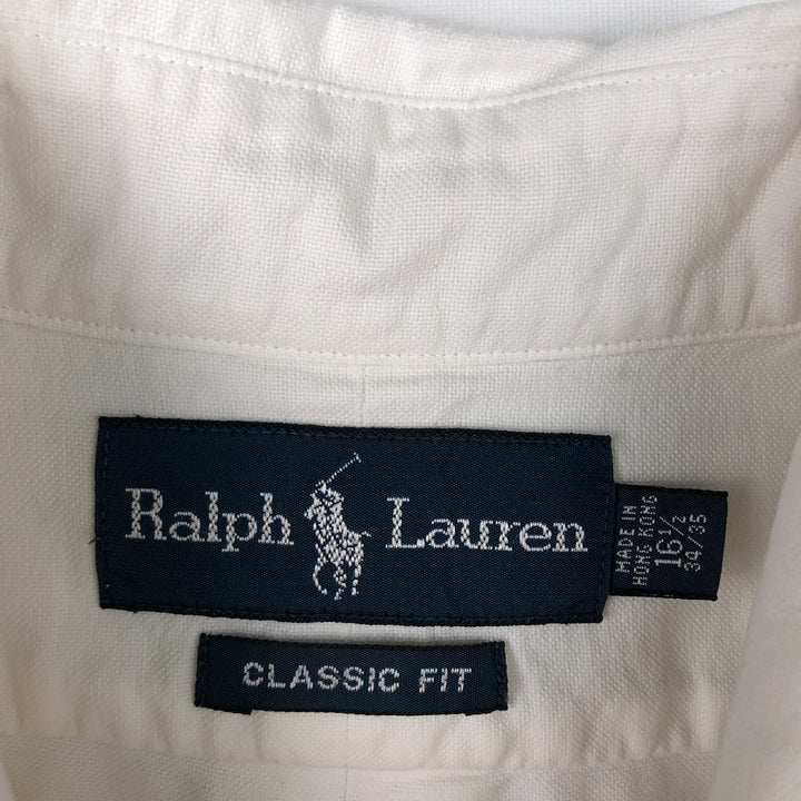 Ralph Lauren Classic Fit Long Sleeve Button Down Shirt, Men's Size L cotton white type Vintage Second Hand