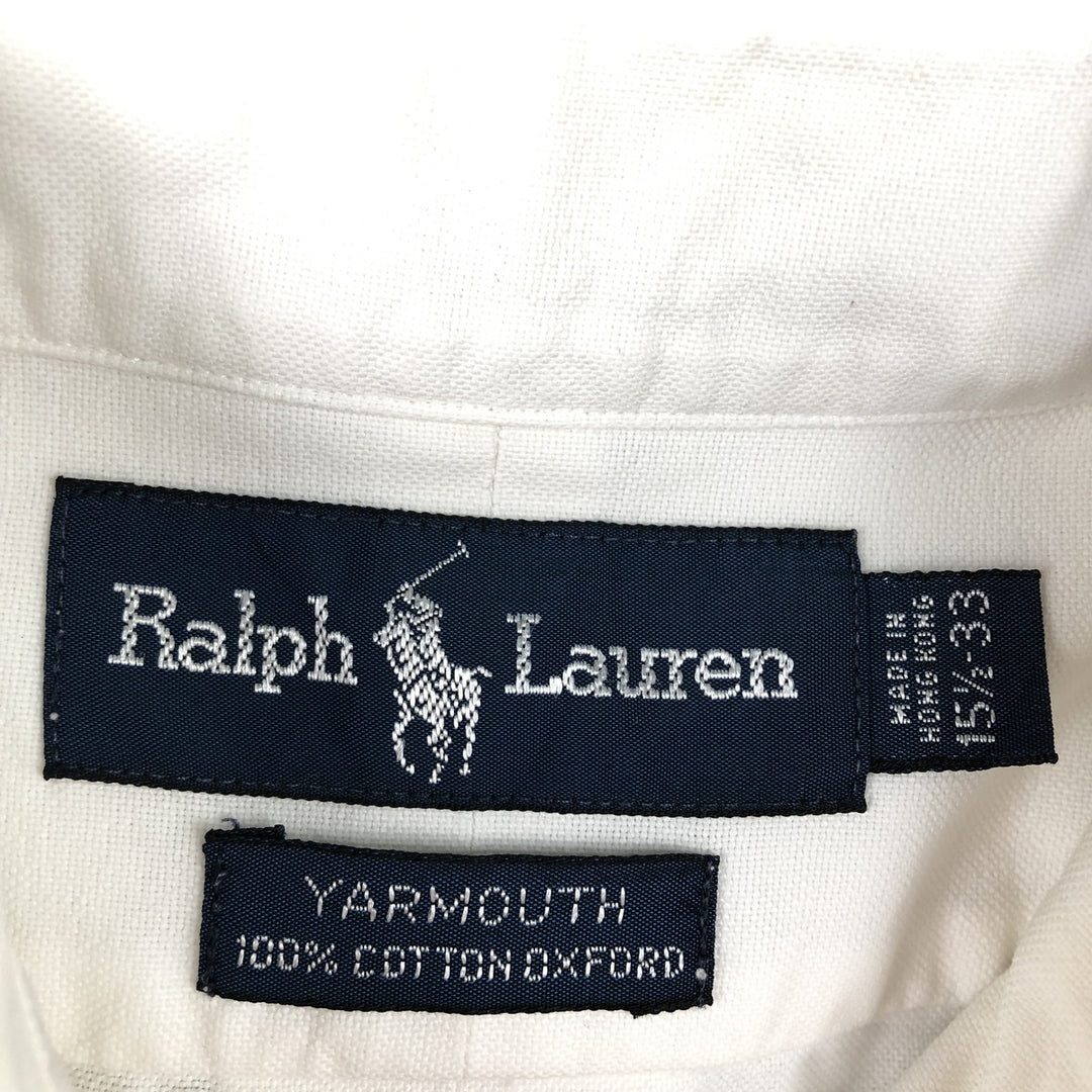Ralph Lauren YARMOUTH long sleeve button down shirt, men's size M cotton white type Vintage Second Hand
