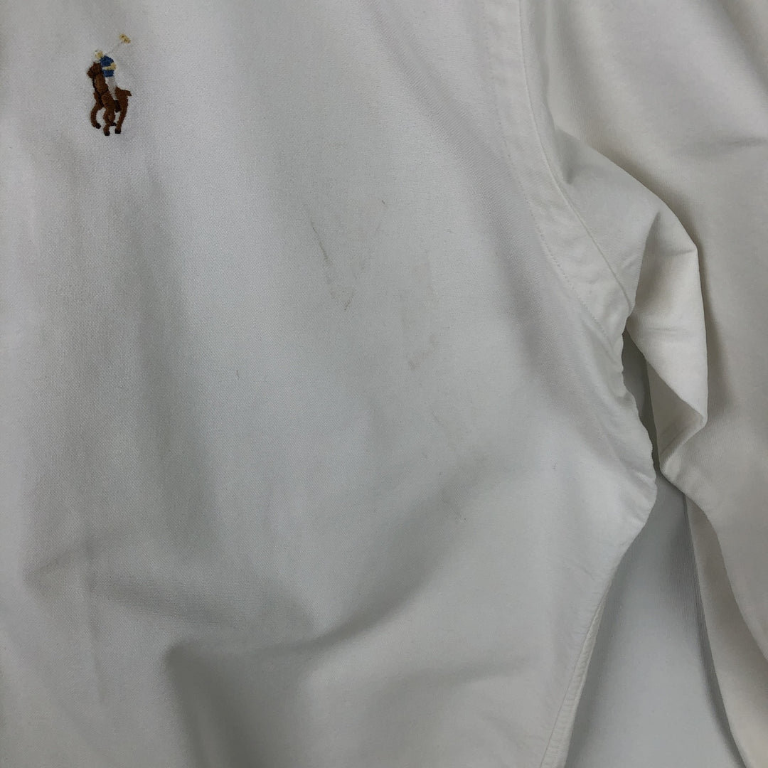 Ralph Lauren YARMOUTH long sleeve button down shirt, men's size M cotton white type Vintage Second Hand