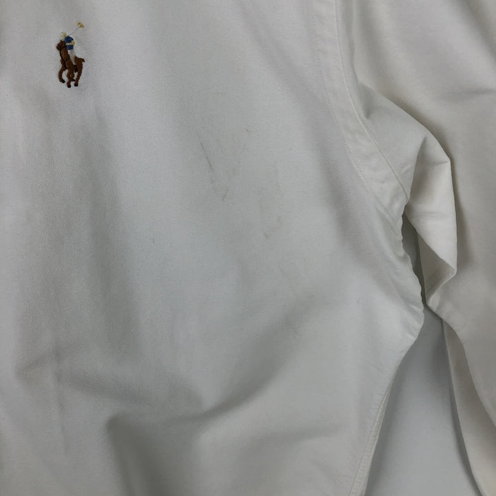 Ralph Lauren YARMOUTH long sleeve button down shirt, men's size M cotton white type Vintage Second Hand