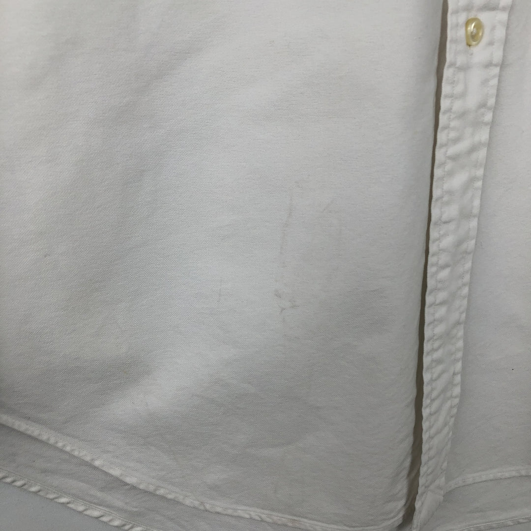 Ralph Lauren YARMOUTH long sleeve button down shirt, men's size M cotton white type Vintage Second Hand