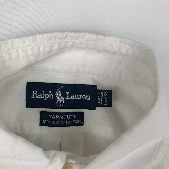 Ralph Lauren YARMOUTH long sleeve button down shirt, men's size M cotton white type Vintage Second Hand