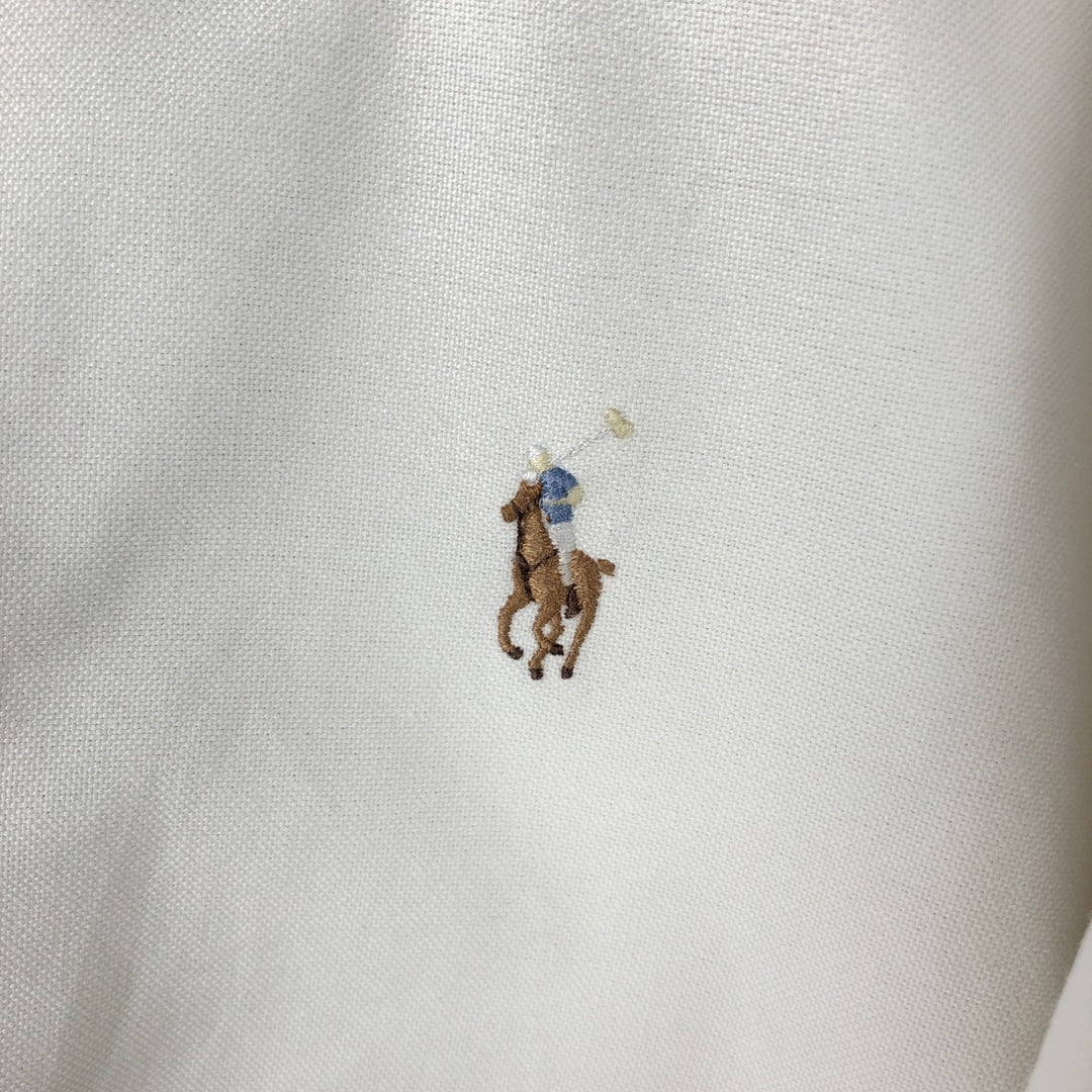 Ralph Lauren YARMOUTH long sleeve button down shirt, men's size M cotton white type Vintage Second Hand