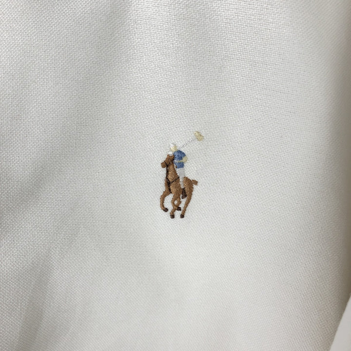 Ralph Lauren YARMOUTH long sleeve button down shirt, men's size M cotton white type Vintage Second Hand