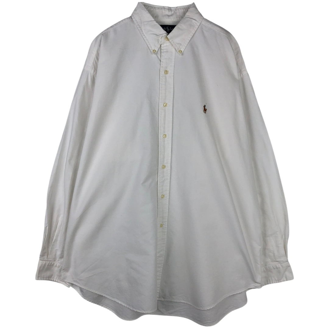 Ralph Lauren BLAKE long sleeve button down shirt, men's XL size cotton white type Vintage Second Hand
