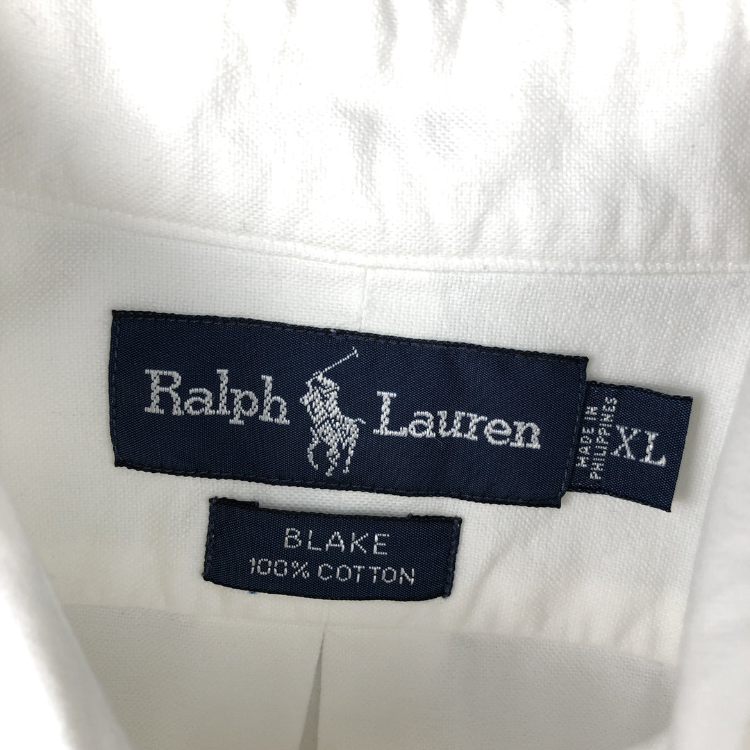 Ralph Lauren BLAKE long sleeve button down shirt, men's XL size cotton white type Vintage Second Hand