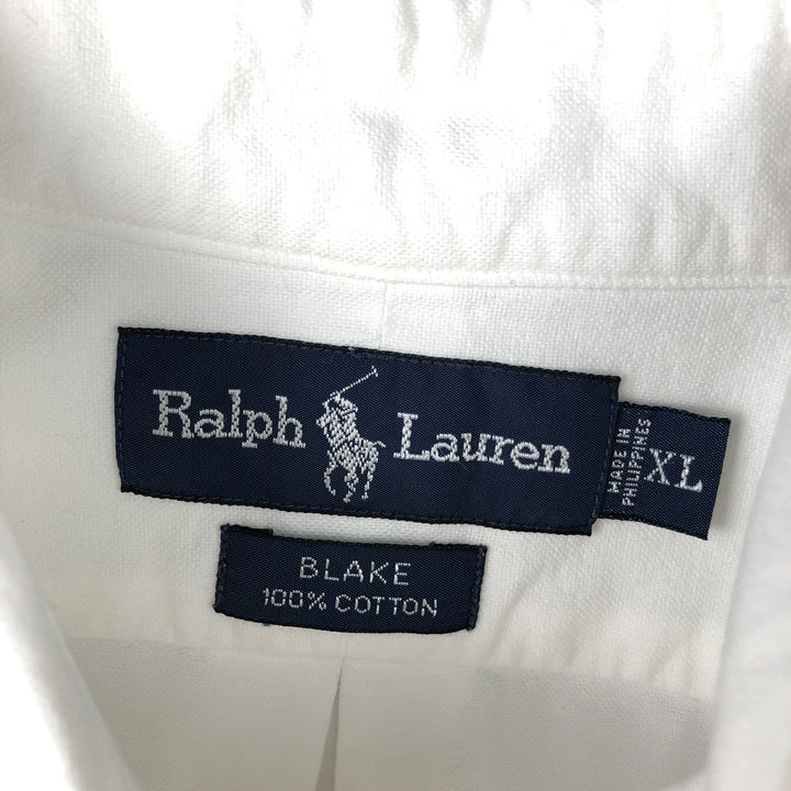 Ralph Lauren BLAKE long sleeve button down shirt, men's XL size cotton white type Vintage Second Hand