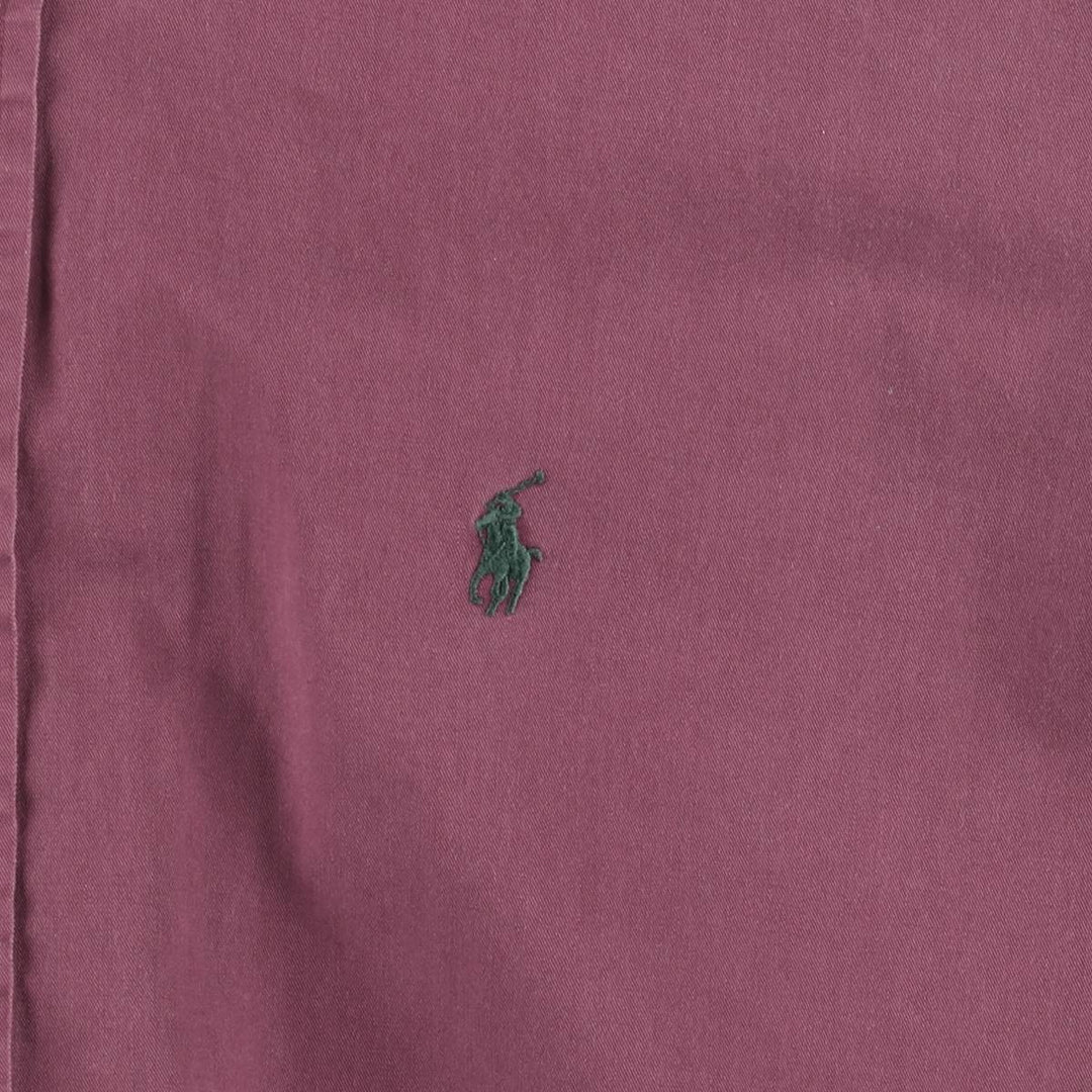 Ralph Lauren BLAKE long sleeve button down shirt, men's size L cotton wine-red Vintage Second Hand