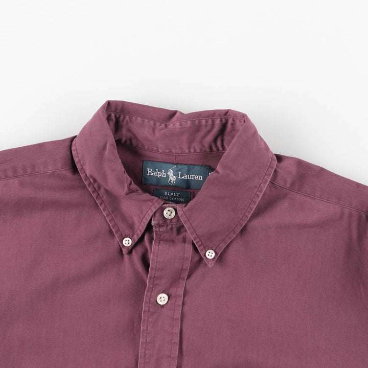 Ralph Lauren BLAKE long sleeve button down shirt, men's size L cotton wine-red Vintage Second Hand