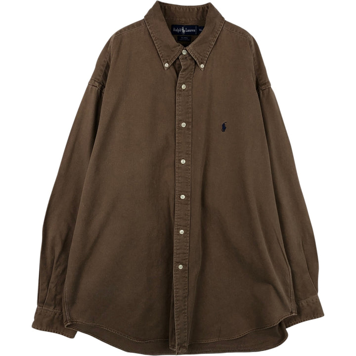 Ralph Lauren BLAIRE long sleeve button down shirt, men's XL size cotton brown type Vintage Second Hand