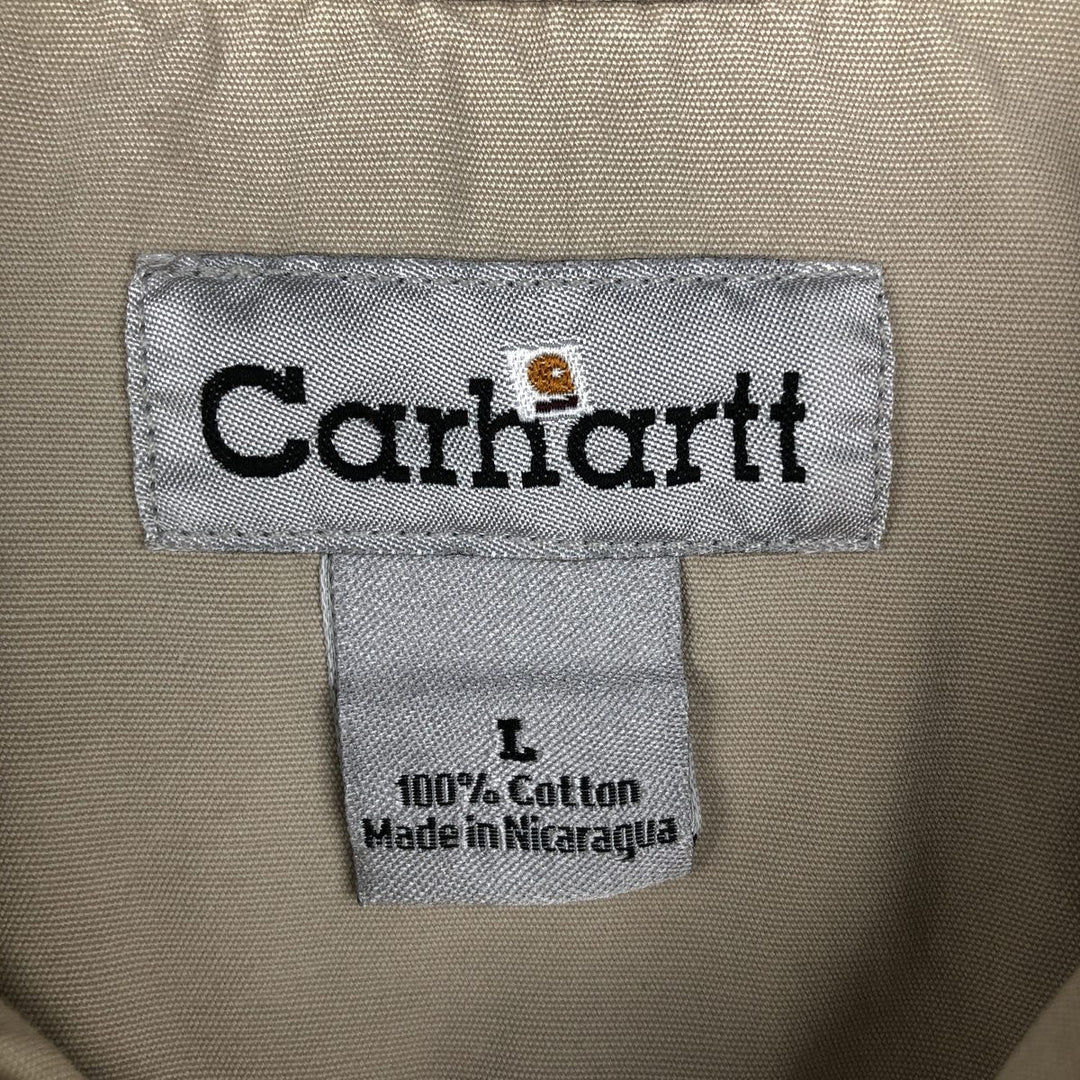 Carhartt short sleeve work shirt, size L for men cotton Beige type Vintage Second Hand