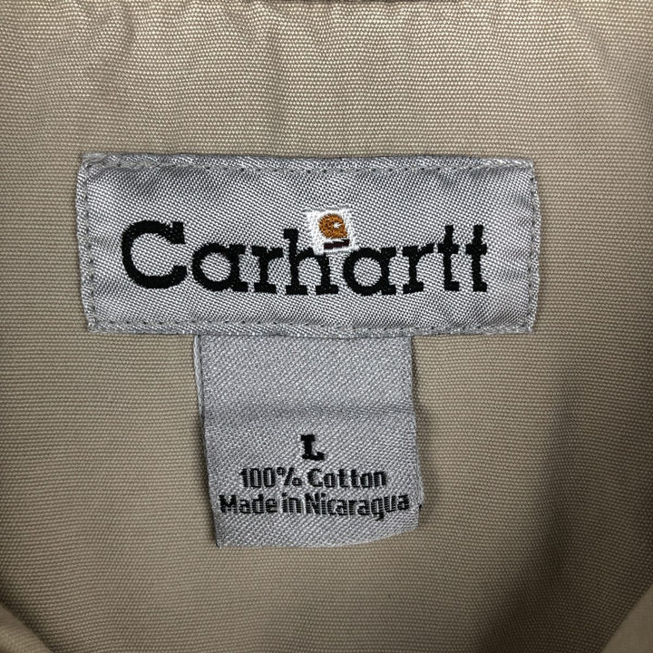Carhartt short sleeve work shirt, size L for men cotton Beige type Vintage Second Hand