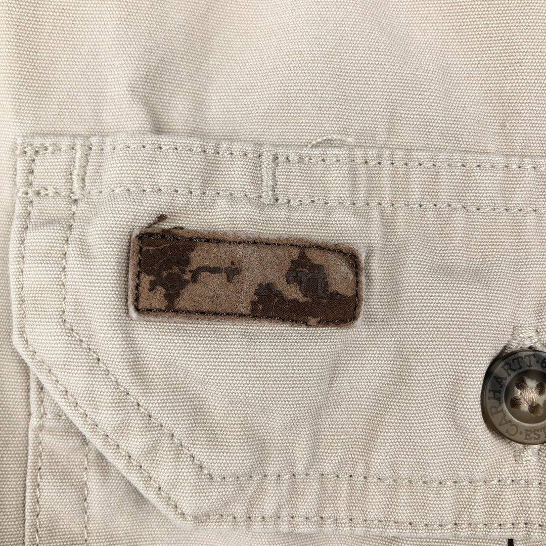 Carhartt short sleeve work shirt, size L for men cotton Beige type Vintage Second Hand