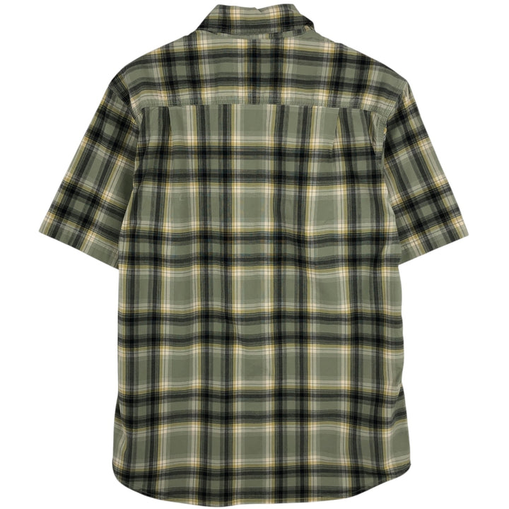 Carhartt Relaxed Fit Check Pattern Short Sleeve Work Shirt, Men's Medium cotton Khaki type Vintage Second Hand