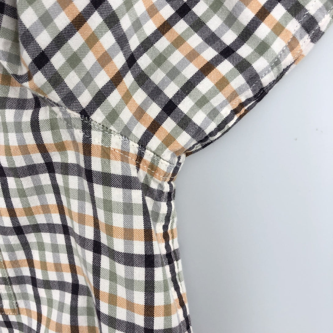 Carhartt RELAXED FIT Check Pattern Button-down Short Sleeve Work Shirt, Men's XL cotton white type Vintage Second Hand