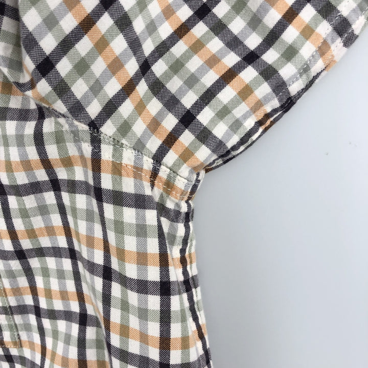 Carhartt RELAXED FIT Check Pattern Button-down Short Sleeve Work Shirt, Men's XL cotton white type Vintage Second Hand