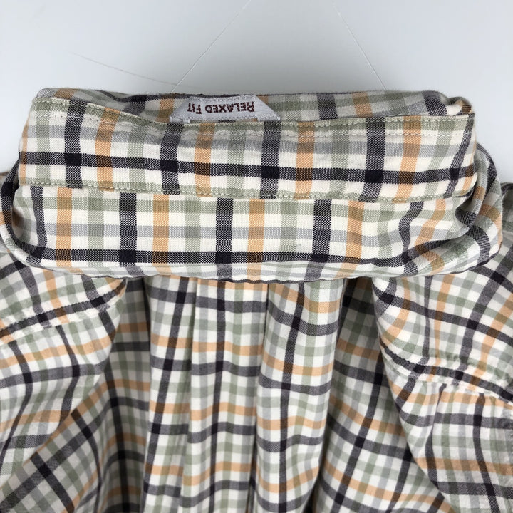 Carhartt RELAXED FIT Check Pattern Button-down Short Sleeve Work Shirt, Men's XL cotton white type Vintage Second Hand