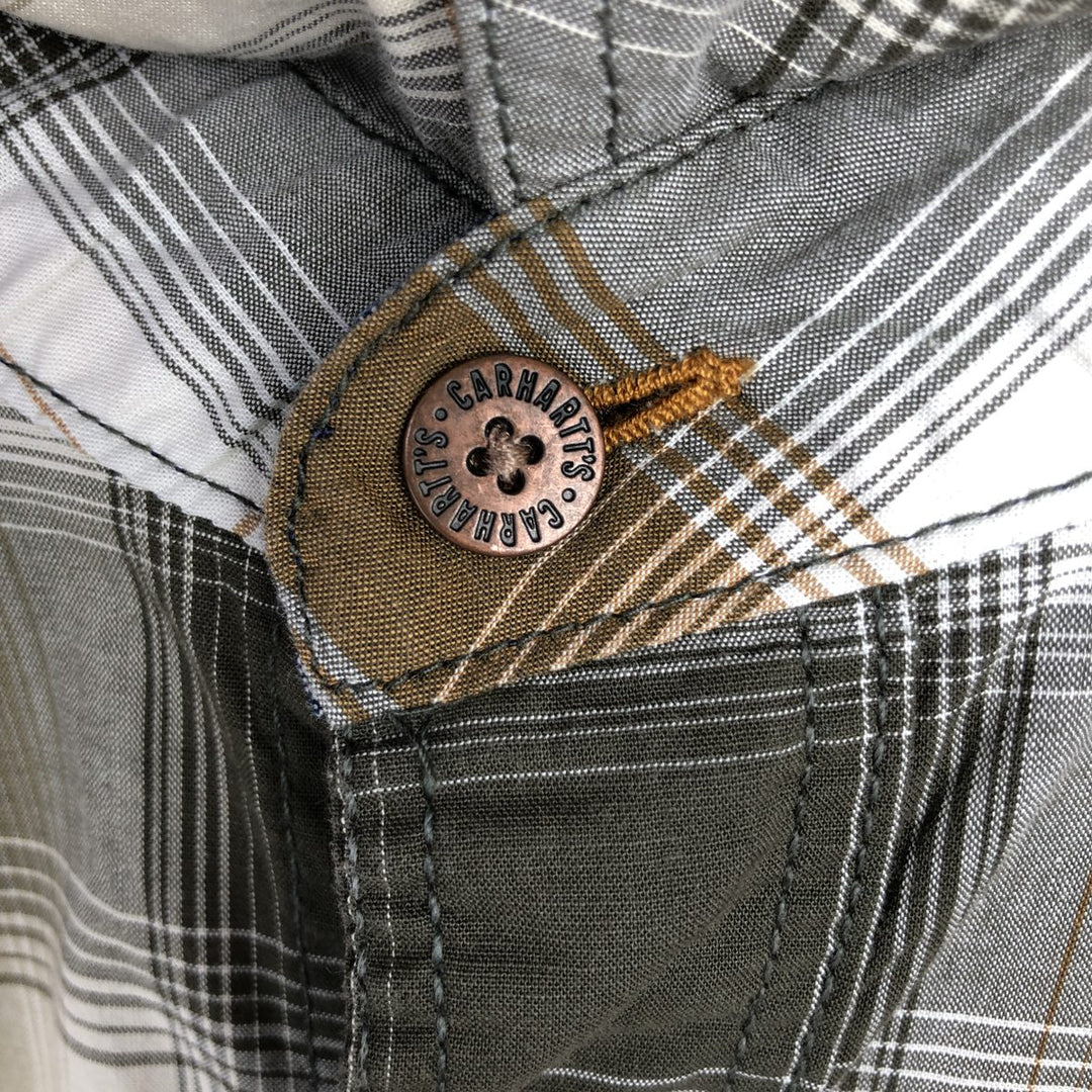 Carhartt RELAXED FIT Check Pattern Short Sleeve Work Shirt Men's XL cotton orange type Vintage Second Hand